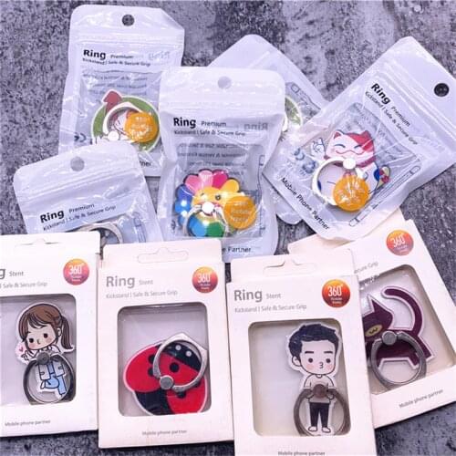 10Pcs Cartoon Phone Holder Stands Lovely Cat Dog Animal Pattern mobile Finger Rings For All Smart Phone iPhone Accessory Huawei