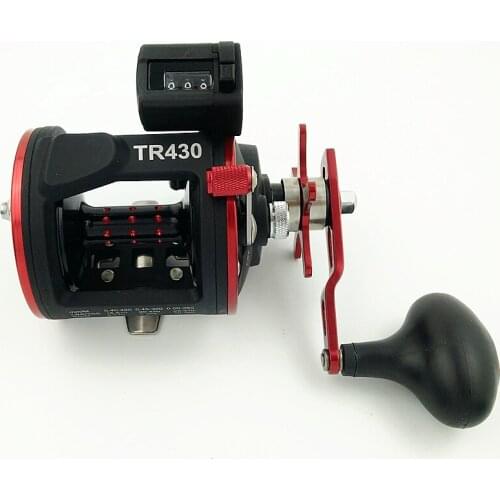 TR430 bait casting reel drum wheel with line counter sea trolling reel big boat fishing reel metal spool BB 3+1 gear ratio 4.1:1