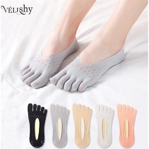 Fashion Thin Sock Slippers Women Invisible Silicone Anti-skid Five Finger Socks Silicone Non-slip Five-finger Socks