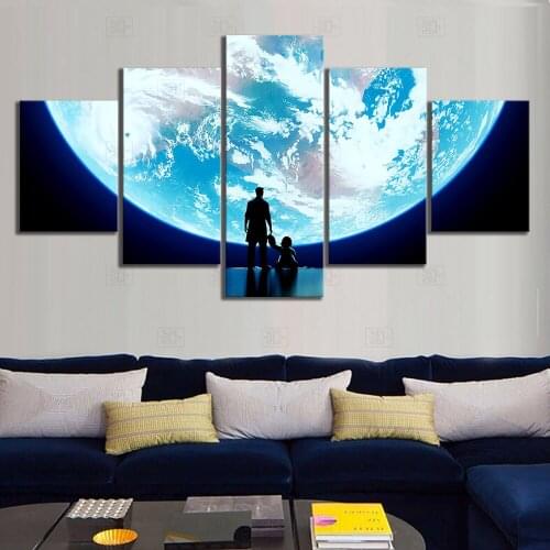 Home Decoration Modular Poster 5 Panel Overwatch Video Game Canvas Painting Super Moon Pictures Wall Art Printed For Living Room