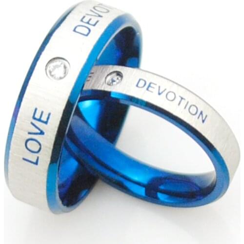 Moorvan love devotion men women,couple engagement jewelry charm romantic wedding ring,stainless steel letters rings