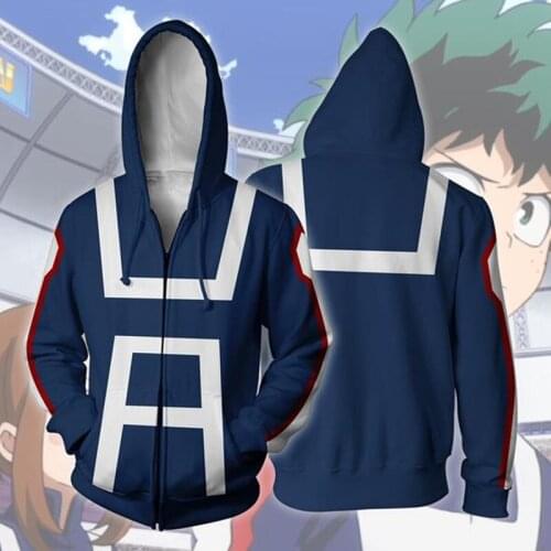 My Hero Academia Hoodies 3D Print Hoodie Hoody Casual Coat Sweatshirts Hooded Casual Coat Boku no Hero Academia Cosplay Costume