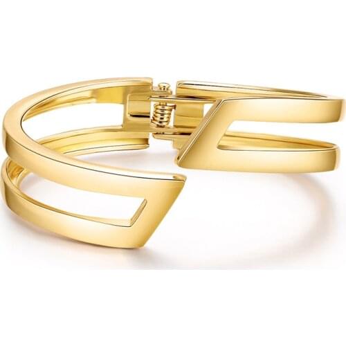 ORNAPEADIA 2021 Summer New Bracelet Popular Jewelry Gold-plated Bracelet Geometric Symmetrical Hollow Opening Wholesale