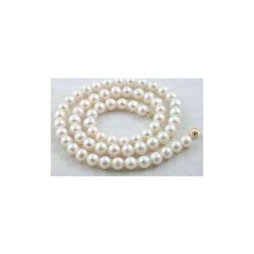 8-9MM White Freshwater Pearl Necklace AAA 18"