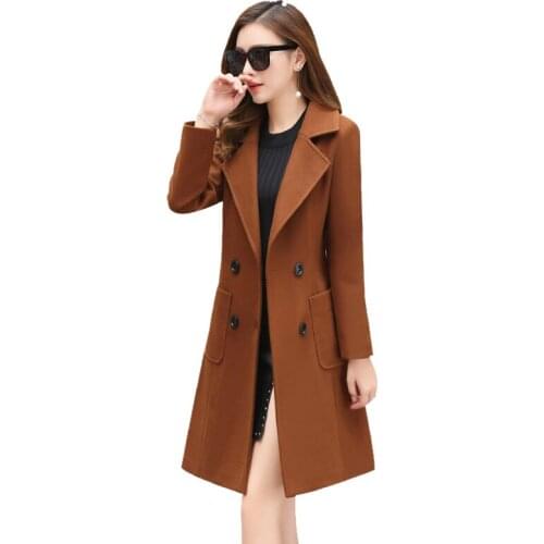 Parker woolen coats female autumn winter 2020 new womens tide medium long section Korean fashion thicken woolen coat womens