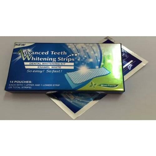 100sets/lots 14 Pouches Teeth Whitening Strips Oral Hygiene Clareador Dental Bleaching Tooth Whitening Strip Bleach White