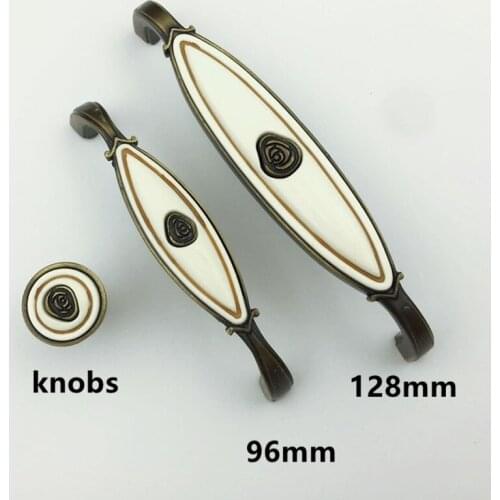 96mm 128mm Vintage style rose furniture handles bronze drawer cabinet knobs pulls 5" dresser door handles rose porcelain knobs