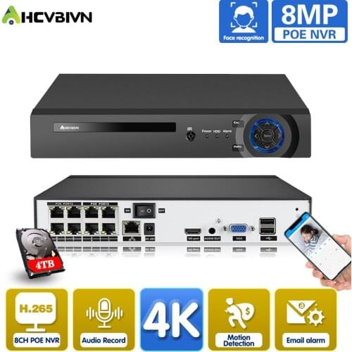 Nvr 8 Channel Poe Cctv Network Video Recorder Support Onvif Ip Camera Video Surveillance Recorder 5mp Security Cameras Nvr Rj45