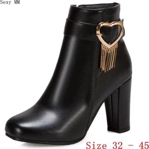 Spring Autumn High Heels Women Ankle Boots Woman Short Boots High Heel Shoes Small Plus Size 32 - 45
