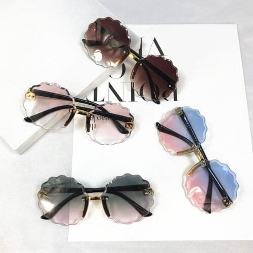 Kids Toddler Peach Heart Shape Sunglasses Summer Sweet UV Protection Frameless Vintage Sun Glass for Children Boys Girls