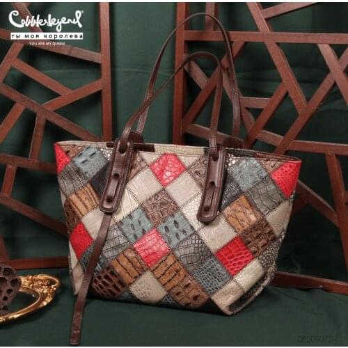Cobbler Legend Vintage Genuine Leather Handbags Women Large Casual Girl Shoulder Bags Top Handle Totes For Business Shopping