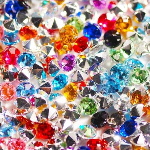 1.5-10mm Multiple Sizes 1000pcs Acrylic Glitter Rhinestones Point Back Round Bead Rhinestone For Jewelry Making DIY