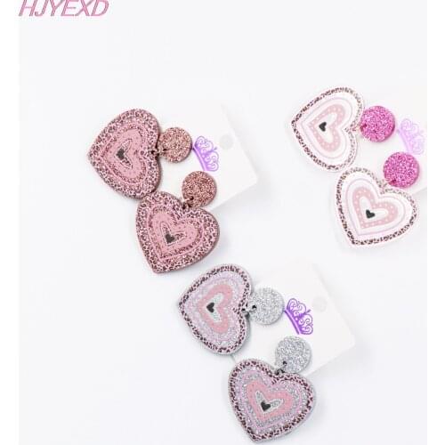 1pair)Acrlylic Rainnbow Heart Dangle Earring Valentiens Day Heart Earrings Acrylic Earrings