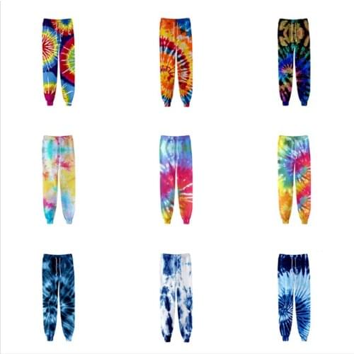 2021 Fashion Japanese Traditional Bandhnu Pants Man Male Tie-dyed 3D Print Jogger Pants Loose Elastic Waist Trouser Streetwear