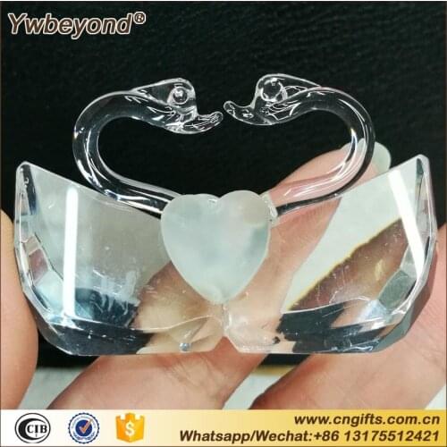 50pcs/lot Romantic Wedding Favors and Gift K9 Crystal Kissing Swans Figurines Bridal Shower Favor Crystal Swan