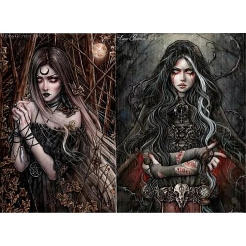 5D Diy Diamond Painting Vampire Witch Personality Illustration Rhinestone Cross Stitch Home Decoration Art Can Be Customized