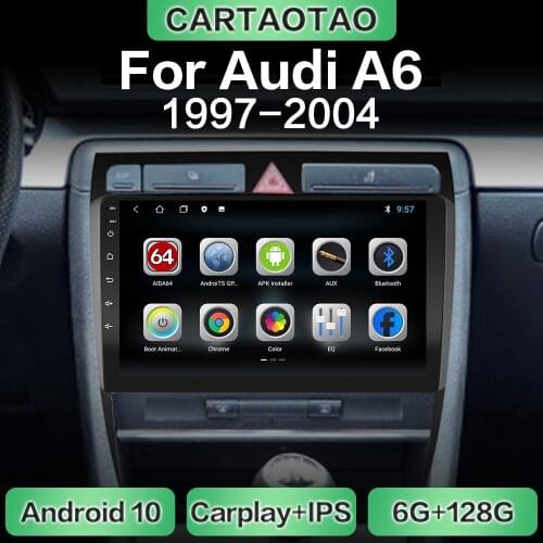 Android 10.0 car radio GPS navigation WiFi CarPlay multimedia player for Audi A6 C5 1997-2004 S6 RS6 DSP RDS IPS NO DVD 2din