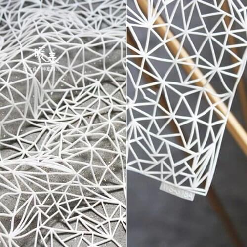 Hollow-Out Mesh PU Fabric White Three-dimensional Space Design DIY Pattern Patches Decor HandCrafts Designer Fabric 49*43cm