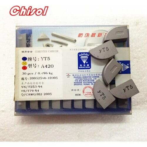 Free Shipping 30pcs/Box A420 A420Z YT5 YW2 YW1 YT15 YT14 YG6 YG8 Carbide Brazed Inserts Welding Tips Blade Cutter