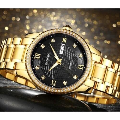 40mm Sangdo Luxury watches Automatic Self-Wind movement High quality Business watch Auto Date black color dial Mens watch 60S