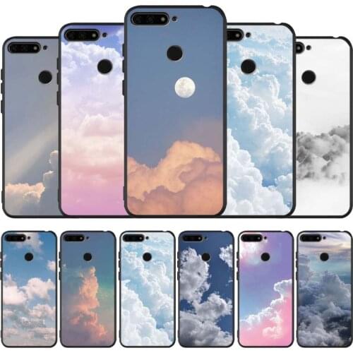 Dreamy clouds black Silicone Phone Case For honor 30 20 Pro 8 8X 9 10 20 Lite Mate 10 20 30 Lite Pro cover