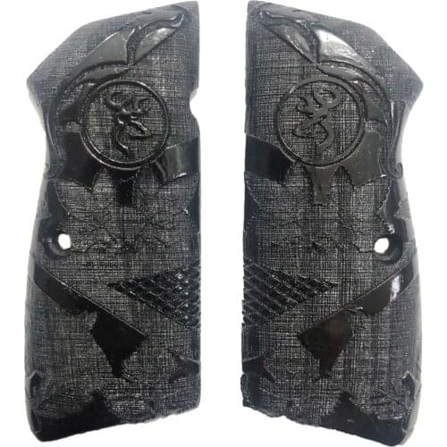 Belgium Browning Hp 14'lü Browning Logo Custom Series Laser Cutting Black Wooden Grip Mod21