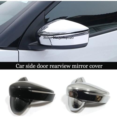 For Nissan Versa SR 2015-2019 Accessories ABS Chrome/Carbon fiber Car rearview mirror cover Cover Trim Sticker Car Styling 2pcs