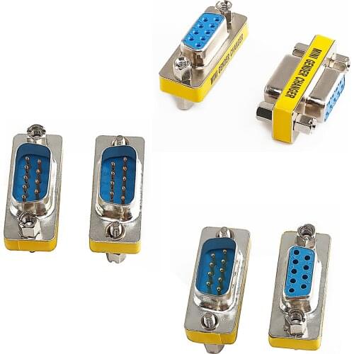 For Gold-plated plug and play VGA to VGA adapter male-to-female connector HD9-hole converter for laptop projector adapter