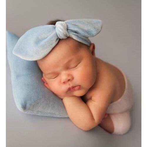 Newborn Photography Photo Props Velvet Pillow Hair Band Set Baby Photo Auxiliary Props Pillow Set Toddler Hair Accessories