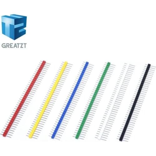 GREATZT 10pcs 40 Pin 1x40 Single Row Male 2.54 Breakable Pin Header Connector Strip