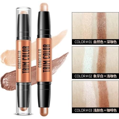Bioaqua Double head Trim Color Face Concealer Stick Facial Makeup Contouring Color Corrector Cosmetic Pen Pencil
