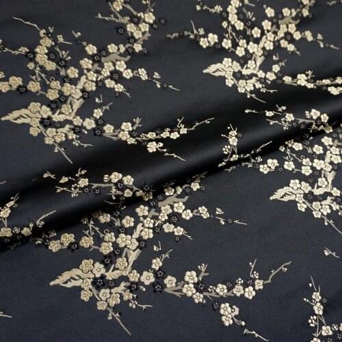 HLQON red brocade jacquard fabric for patchwork felt tissue telas dress bed sheet children cloth