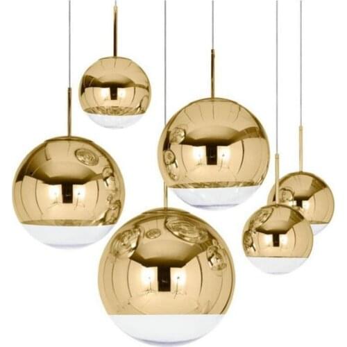 Nordic Modern Globe Glass Chandelier Silver Gold Color For Dinning Room Living Room Kitchen Light Home Decoration Lighting E27