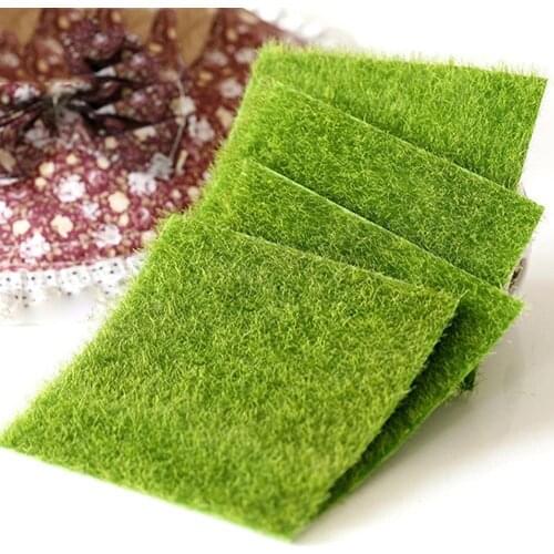 Miniatures Green Lawn Bonsai Terrarium Figurines Plant Pot Resin Decoration DIY Dollhouse Fairy Garden Miniatures Decorations