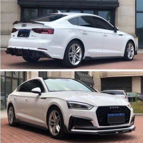 REAL CARBON FIBER Front Bumper Lip Spoiler Rear Trunk Diffuser Side Body Skirt FOR Audi A5 S5 Sline 2017 2018 2019 2020