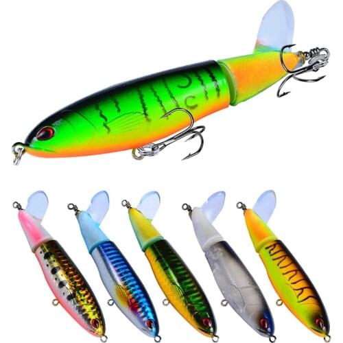 1Pcs 15g 36g Whopper Plopper Topwater Floating Fishing Lures Rotating Tail Up Crankbaits Minnow Baits 11CM