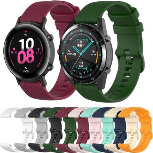 Suitable for Huawei Watch GT 2 42mm 46mm 20mm 22mm Smart Strap Silicone Small Plaid Wristband Honor Watch Magic Wristband