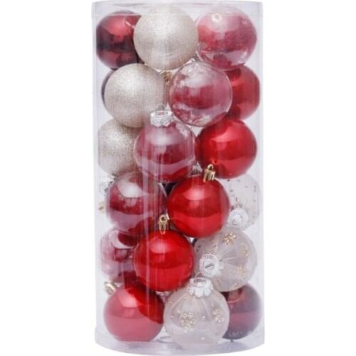 Adornos Navidad Natal Christmas Ball Set 6cm Plastic Balls Christmas Tree Decoration