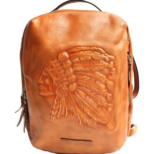 Men Backpack Large Capacity Travel Backpacks Male Genuine Leather 14 Inch Laptop Bag Shoulder Bags Cowhide Leather Original Big