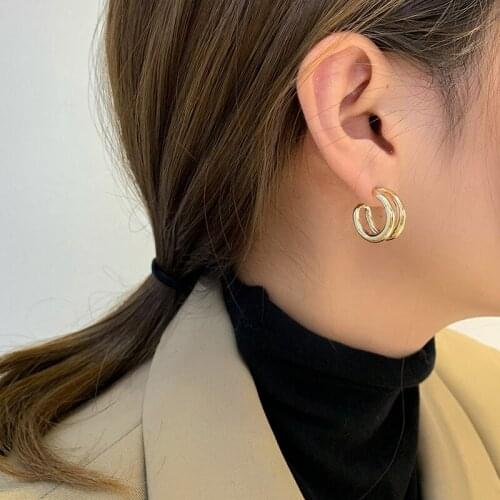 GorGor Clip Earrings Women Originality Statement Minimalist Double Layer Sense of Luxury Exquisite Valentines Day Gift A231