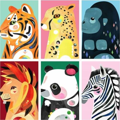 SJDIYDP Colorful Animal 5D DIY Full Diamond Painting Cross Ctitch Kits Wall Sticker Diamond Art Mosaic Embroidery Painting Drill