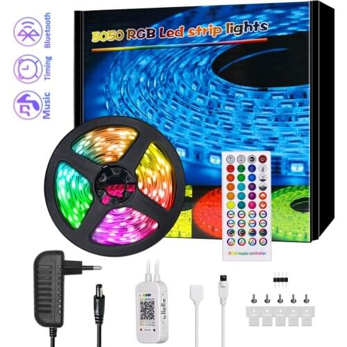 LED Light Strip, Music Synchronized Color Changing RGB5050 ,Phone App Remote Control Can Be Timed, LED Light Rope 10M 15M 20M