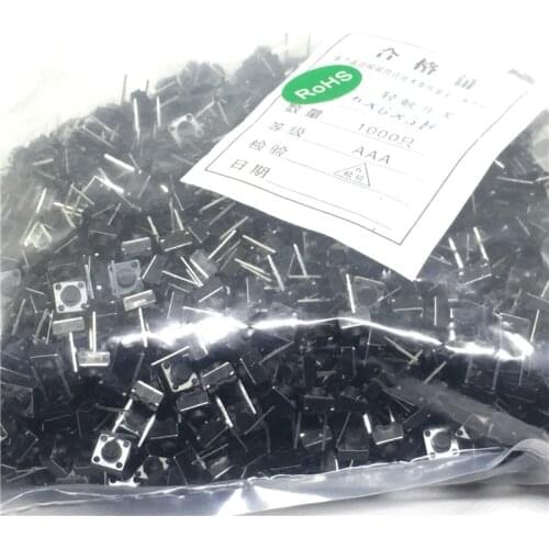 100PCS Tactile Tact Push Button Switch Through Hole, 6x6x5mm Momentary DIP Switch, Micro Self-reset 2pin Switch