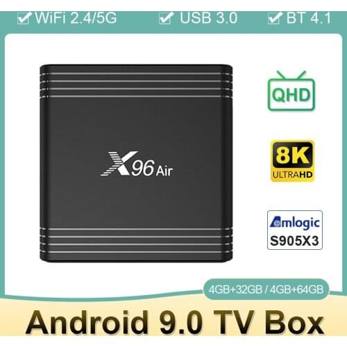 Iptv box 8K smart tv box x96 Air Dual Wifi 1000M LAN Media player Android 9.0 QHDTV Set top box Smart ip tv X96Air 4G 32G 64G