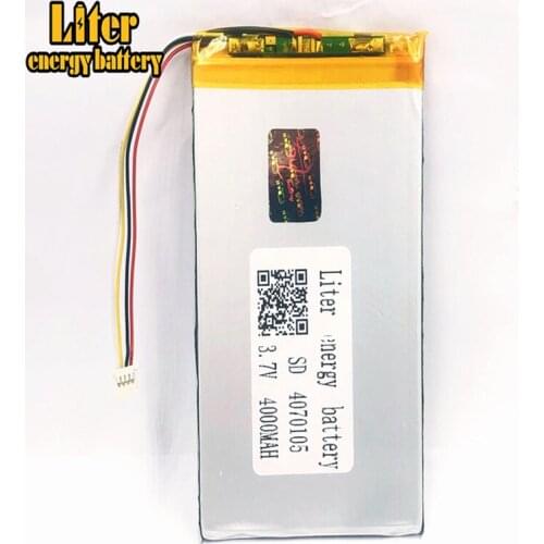 Plug 1.0-4P 4070105 Wholesale price 3.7v 4000mah lipo battery in rechargeable Batteries with full capacity