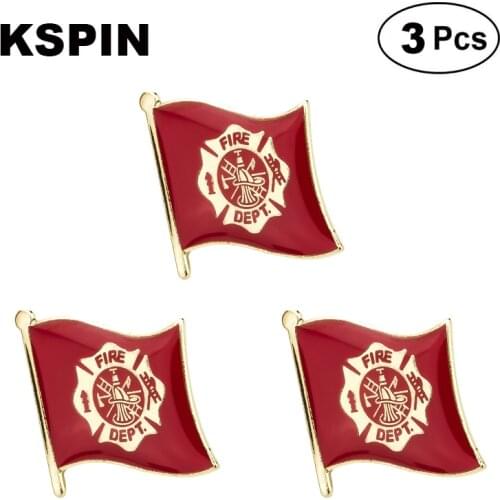 Fire Dept. Lapel Pin Brooches Pins Flag badge Brooch Badges