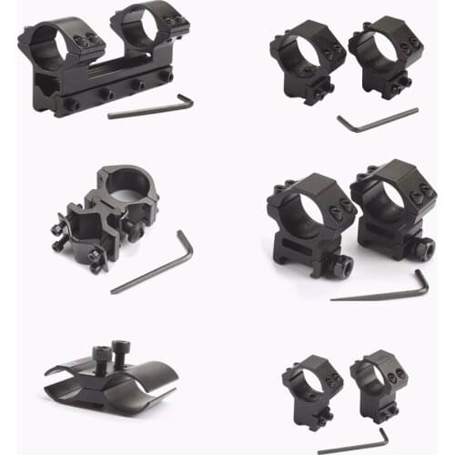 Tatical 1pc Rifle Scope Mount 30/25.4mm Weaver base Picatinny Rail 11/20mm Dovetail For Hunting Dovetail Pipe Clamp Laser Sight