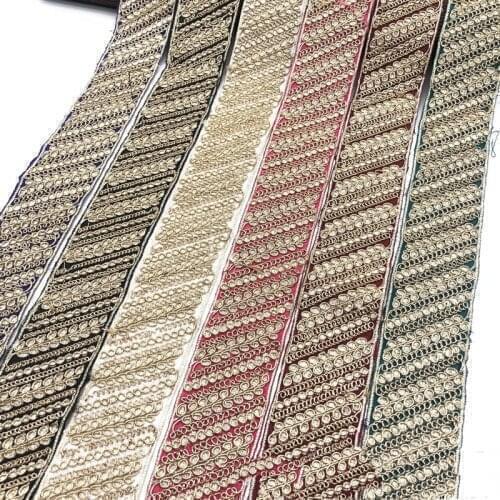 1 Yard Retro Lace Embroideried Trims Webbing Ethnic Ribbons Sewing Ribbon Clothing Decorative African Lace Fabric