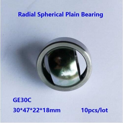 10pcs/lot GE30C GE30UK 30mm 30×47×22×18mm Radial Shaft Spherical Plain Bearing with Self-Lubrication 30*47*22*18mm