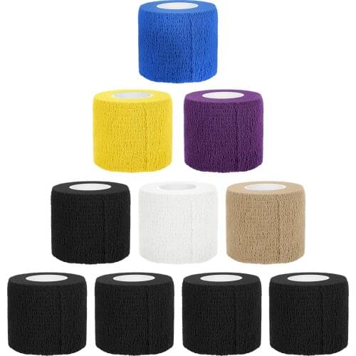 Tattoo Grip Cover Wrap Pinkiou 10PCS Self Adhesive Cohesive Bandage Tattoo Grip Nonwoven Bandage Sports Wrist Ankle Protection